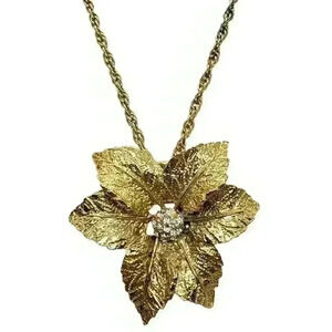 Vtg Judy Lee 3D Rose & Crystal Necklace 1950s Love Song catalog pc